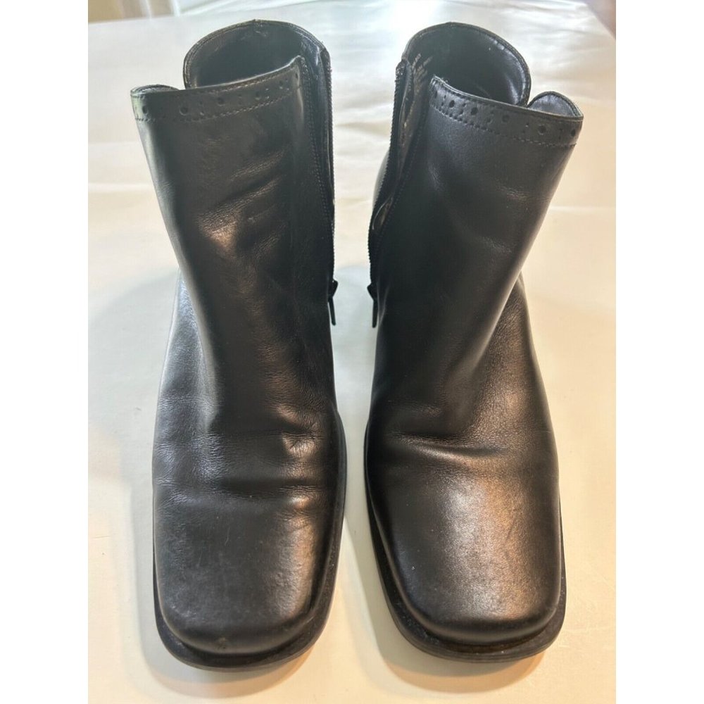 Women's Croft & Barrow Thora Black Ankle Boots Size 7.5 Block Heel